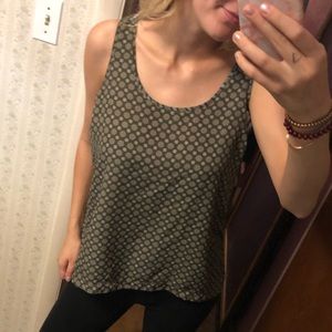 Old Navy Green Pattern Tank Top